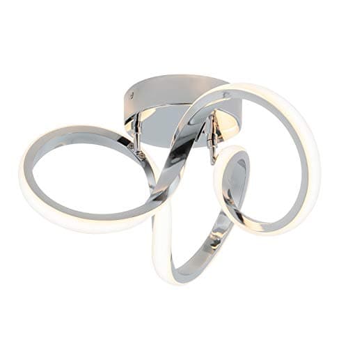 Artika Swirl Plafonnier LED encastrable moderne 26 W Finition chromée Idéal pour chambre à coucher, couloir, cuisine 1500 lumens, 2700 Kelvin, aucune ampoule nécessaire