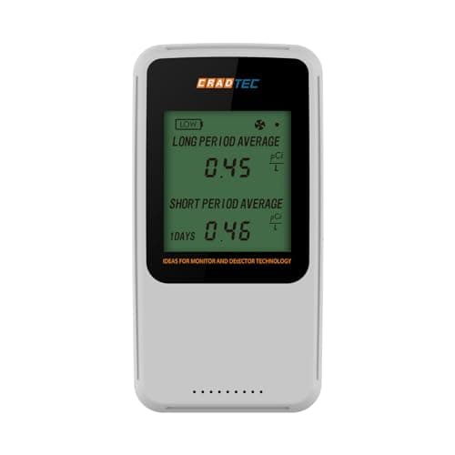 Détecteur de radon numérique III, verre trempé, écran 300 dpi, facile à utiliser, blanc, Bq/M3, pCi/L, commutable, 3 piles AAA d'une durée de plus de 1 an