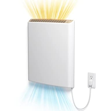 Envi Chauffage mural électrique à brancher pour une utilisation en intérieur, chauffage économe en énergie 24h/24, 7j/7 avec protection de capteur de sécurité, design silencieux breveté, sans