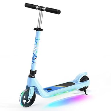 LINGTENG Trottinette électrique pour enfants, réglable en 4 hauteurs et 2 vitesses, la trottinette électrique est adaptée pour les garçons et les filles âgés de 6 à 10 ans et ne pesant pas plus de 50