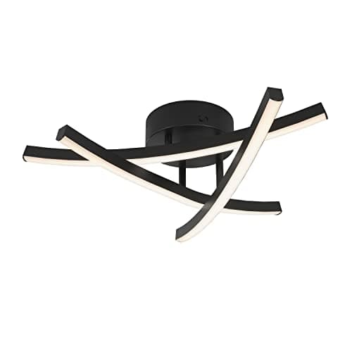 Artika Plafonnier moderne noir mat à intensité variable, LED intégrée à intensité variable, plafonnier CCT encastré, économe en énergie pour décoration d'intérieur contemporaine