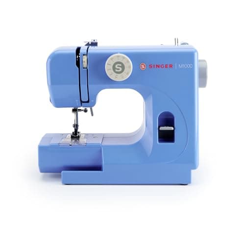 SINGER M1000 Machine à coudre légère et portable avec 32 applications de points, lumière LED et bobine supérieure pour ourlets | Idéale pour réparer – Bleu
