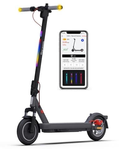5TH WHEEL V40PRO Trottinette électrique avec clignotants – Portée de 40 km et 32 km/h, moteur de crête 48 V 800 W, pneus solides de 25,4 cm, double suspension et lumière ambiante, trottinette