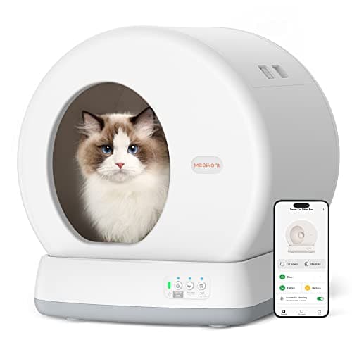 MeoWant MeoWant-Direct Litière pour chat autonettoyante, protection de sécurité intégrée, boîte à litière automatique pour chats multiples, extra large/isolation des odeurs/contrôle par application,