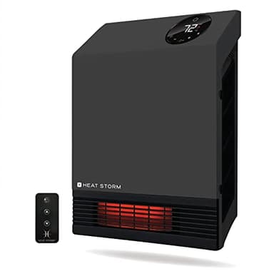 Heat Storm Wall Gray HS-1000-WX Deluxe Intérieur Infrarouge Économie d'espace 1000 W Télécommande Chauffage Maison et Bureau Sans danger au toucher Gril 33 x 4 x 43 cm