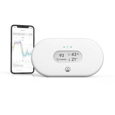 Airthings View Radon 2989 Moniteur de radon (Radon, humidité, température) avec WiFi et écran Calm Tech