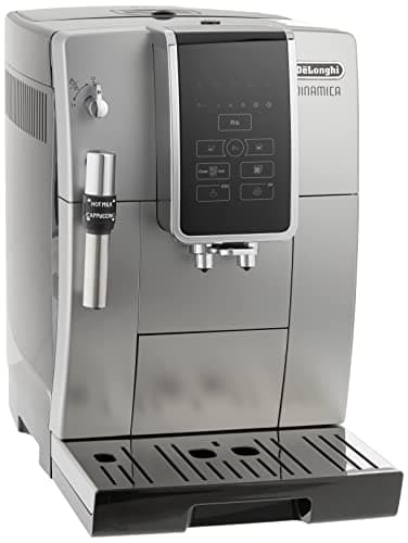 De'Longhi Dinamica ECAM35025SB Machine à café et à expresso entièrement automatique, mousseur réglable de qualité supérieure, broyeur à bavures + solution de détartrage, brosse de nettoyage et plateau