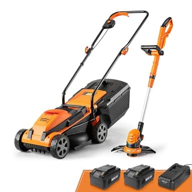LawnMaster Tondeuse à gazon 20VMWGT 24 V Max 33 cm et tondeuse à gazon 25,4 cm Combo avec 2 batteries 4,0 Ah et chargeur