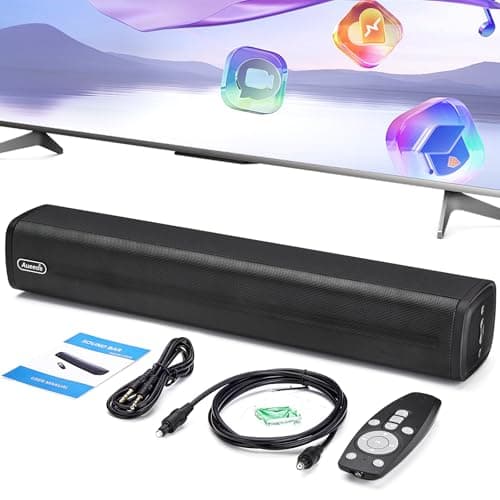 Mini barre de son pour TV, barre de son 50 W 40,6 cm ultra fine, système de haut-parleurs TV avec Bluetooth 5.0 optique, connexion USB, 3 modes d'égaliseur, pour téléviseurs 4K et HD