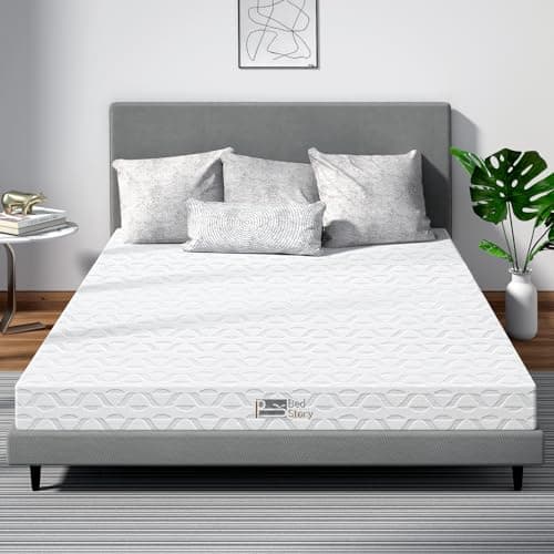 BedStory Matelas en mousse à mémoire de forme infusée de charbon de bambou et de gel, matelas de lit à fermeté moyenne, emballé dans une boîte, matelas en mousse certifié CertiPUR-US pour soutien et soulagement de la pression, pour lit une place, 15,2 cm