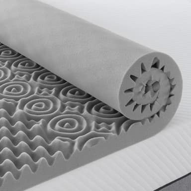 BedStory Surmatelas en mousse à mémoire de forme infusé au charbon de bambou, mousse à 7 zones, certifié CertiPUR-US, 5,1 cm