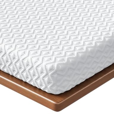 BedStory Surmatelas double en mousse à mémoire de forme en gel haute densité de 10,2 cm avec rebond lent, housse antidérapante et sangles réglables pour soulager les douleurs dorsales, certifié
