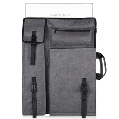 Lukeline Starlink Housse de transport satellite Gen 3 pour camping-car, porté à l'épaule ou à la main, grand étui Starlink pour parabole et accessoires, Gris, Morden