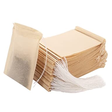 Lot de 300 sachets de thé jetables avec cordon de serrage pour thé non blanchi pour thé en vrac et café (9 x 7 cm)