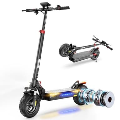iScooter iX3 Trottinette électrique tout-terrain 800 W pour adultes, vitesse maximale de 40 km/h, portée de 40 km, trottinette électrique pliable de 25,4 cm avec réglage en hauteur, frein à double