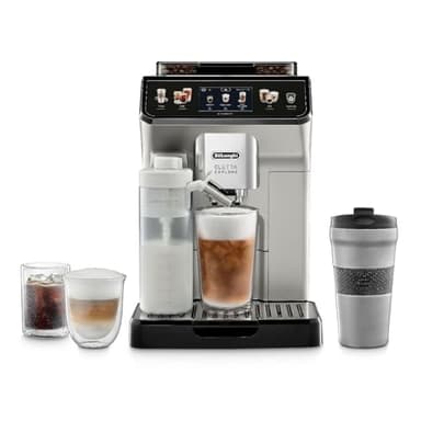De'Longhi Eletta Explore ECAM45086S Machine à expresso avec infusion froide, mousseur à lait automatique chaud et froid pour plus de 50 recettes One Touch, broyeur intégré