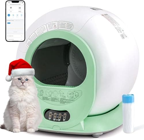 Bac à litière automatique de 50 L, grande litière pour chat, bac à litière pour chat autonettoyant avec application