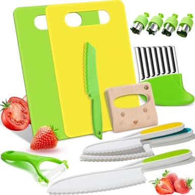 OLANRUN Montessori Toys Outils de cuisine pour tout-petits enfants, ensemble de couteaux pour la vraie cuisine, jouets de cuisine pour tout-petits de 3, 4, 5, 6, 7, 8, 9, 10 ans, garçons et filles,