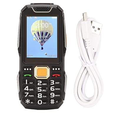 Téléphone portable robuste 2G 3D Big Senior 7,1 cm écran HD double carte téléphone robuste avec lampe de poche (noir)