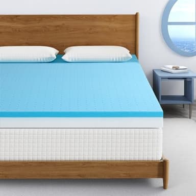 Flexpedic Surmatelas en mousse à mémoire de forme en gel rafraîchissant de 10,2 cm pour soulager les douleurs dorsales et le soutien de la pression, certifié CertiPUR-US