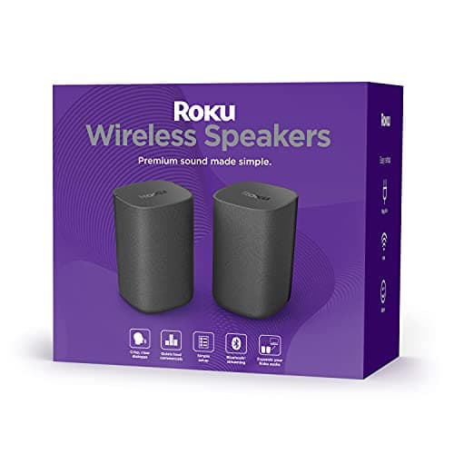 Roku Lot de 2 haut-parleurs sans fil (pour Roku Streambars ou Roku TV), noir