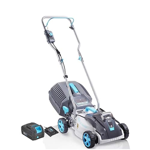 Tondeuse à gazon sans fil, tondeuse à gazon légère de 38,1 cm, tondeuse à gazon lithium-ion 40 V avec moteur sans balais, 5 hauteurs de coupe réglables – Tondeuse à pousser 2 en 1 à faible bruit