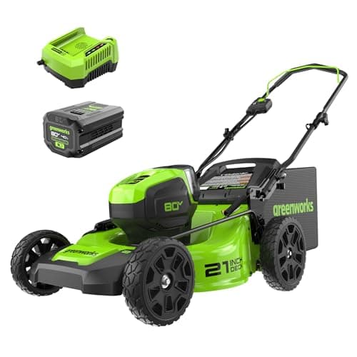 Greenworks PRO GLM801602 – Tondeuse à gazon sans fil de 53,3 cm et 80 V, batterie de 4 Ah incluse