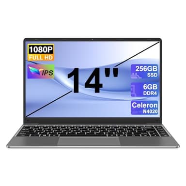 Ordinateur portable 14" 6 Go + 256 Go SSD Celeron N4020 jusqu'à 2,8 GHz Win 11 Support pour ordinateur portable 512 Go TF 1 To SSD Extension Notebook avec webcam 1920 x 1080 FHD 5G WiFi BT 4.2 Gris