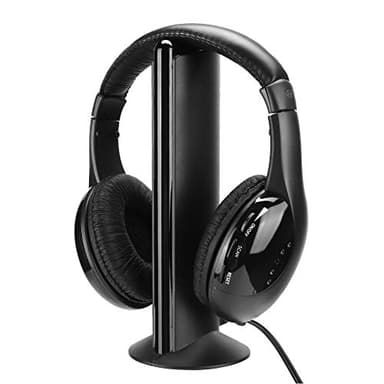 Casque pour regarder la télévision avec station d'accueil émetteur, casque FM stéréo 3,5 mm avec micro, pour TV, PC, DVD, VCD, stéréo, MP3, etc