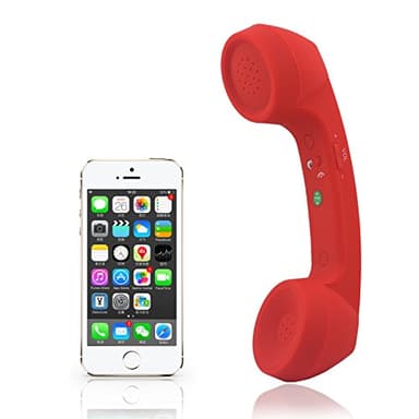 Combiné téléphonique rétro sans fil et fil résistant aux radiations Récepteurs Casque pour téléphone portable avec appel confortable Rouge