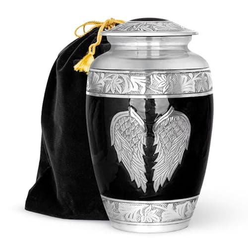 STONLIF Urne funéraire en forme d'ailes d'ange pour cendres humaines – Urne commémorative pour adultes, femmes et hommes – Urne décorative pour la maison, l'enterrement ou les funérailles – Taille L –