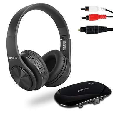 Retekess TA005 Casque sans fil pour regarder la télévision, casque TV pour malentendants, prend en charge le canal A/B, AUX, RCA et entrée optique, idéal pour les personnes âgées