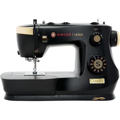 SINGER Machine à coudre classique robuste 500 avec kit d'accessoires | Moteur puissant avec puissance de perçage améliorée, 23 points intégrés, cadre entièrement en métal, boutonnière en 1 étape et