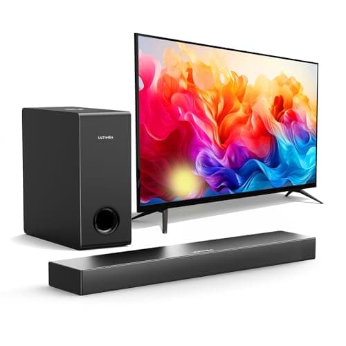ULTIMEA Barre de son 160 W pour TV, barre de son 2.1 canaux avec caisson de basses, haut-parleurs de barre de son TV, amplification des basses, barre de son Bluetooth 5.3 PC pour travail de jeu avec