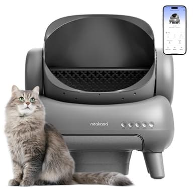 Neakasa M1 Litière pour chat autonettoyante à couvercle ouvert avec contrôle par application, élimination des déchets sans odeur, sacs poubelle inclus