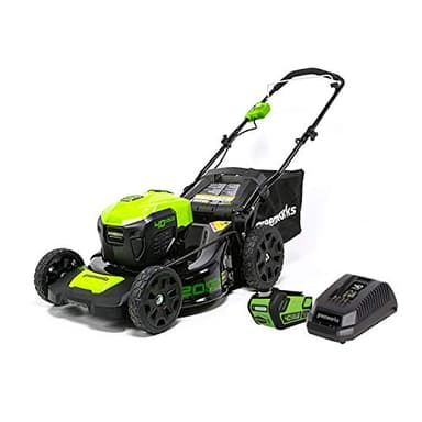 Greenworks Tondeuse à gazon sans fil 40 V 50,8 cm, batterie 4 Ah et chargeur inclus LMF421