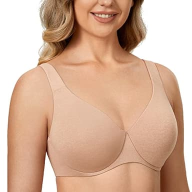 DELIMIRA Soutien-gorge minimiseur à armatures pour femme - Couverture complète - Sans doublure - Bonnet sans couture, Flocon d'avoine chiné, 38D