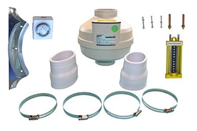 Radon Fan Kit d'atténuation du radon pour sous-sol 10,2 cm