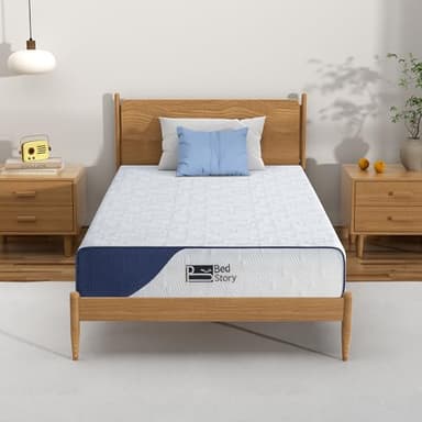 BedStory Matelas simple en mousse à mémoire de forme en gel de 15,2 cm, matelas de lit simple avec housse lavable, matelas en mousse haute densité, certifié CertiPUR-US, 96,5 x 188 cm
