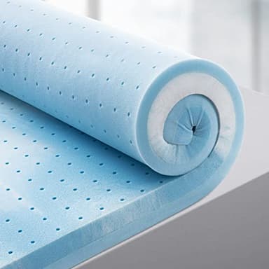 BedStory – Surmatelas en mousse à mémoire de forme épais de 10,2 cm pour lit double, infusé de gel rafraîchissant, design ventilé (double couche, 137,2 x 188 cm)