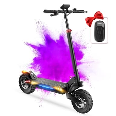Circooter Mate Trottinette électrique 800 W pour adulte jusqu'à 45 km/h et portée de 40 km, trottinette électrique avec double suspension et pneus tout-terrain de 25,4 cm, éclairage à 360°, charge