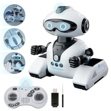 Winthai Robots Jouets pour enfants, jouets robots télécommandés 2,4 GHz avec musique et yeux LED pour garçons/filles, jouets RC pour tout-petits de 3 à 12 ans, jouet pour Noël, anniversaire, festival