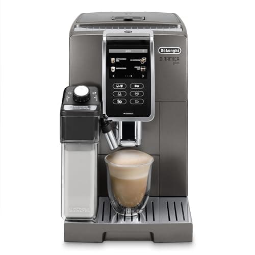 De'Longhi Dinamica Plus ECAM37095TI Machine à expresso et à café connectée avec mousseur à lait automatique, latte One Touch, cappuccino, écran tactile couleur