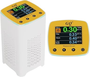 GQ Détecteur de radon Radonscan Home Radon Monitor Alpha Radiatif Gas Radiation Design aux États-Unis Grand écran couleur à court et long terme Surveillance en continu précise et rapide du partage de