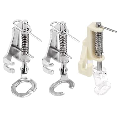 Lot de 3 grands pieds presseurs en métal pour broderie à repriser, matelassage, bout ouvert et bout fermé, compatible avec les machines à coudre à tige basse, Singer, Brother, Janome et autres