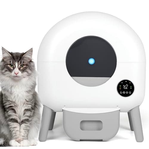 Litière autonettoyante, boîte à litière automatique pour chat, parfaite pour plusieurs chats, contrôle par application, protection de sécurité, avec 1 rouleau de sacs poubelle et tapis