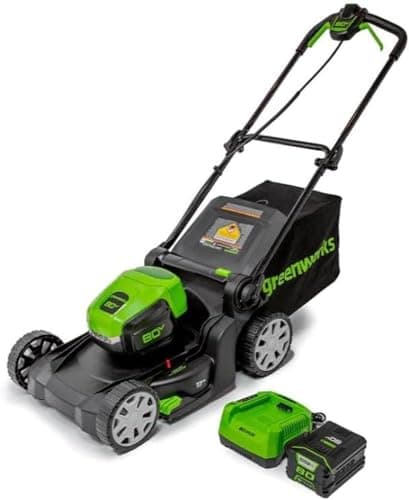 Greenworks Tondeuse à gazon 80 V 43,2 cm, batterie 2,0 Ah et chargeur inclus