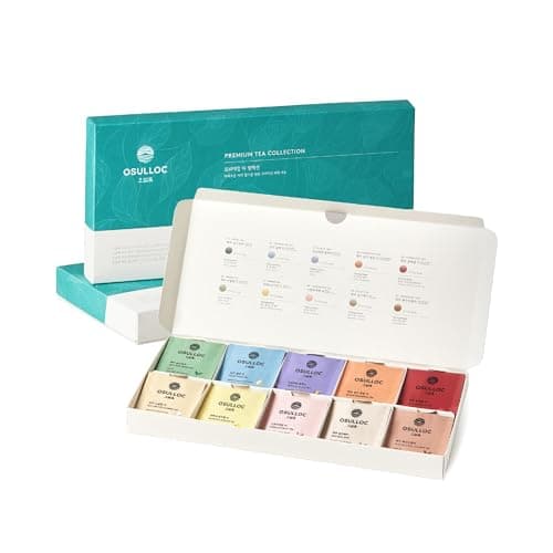 OSULLOC Collection de thé de qualité supérieure (40 pièces, 10 saveurs x 4 chaque), échantillon de sachets de thé assortis