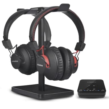 Avantree HT41899 Plus – Double casque et émetteur Bluetooth 5.3 alimenté par Qualcomm pour regarder la télévision sans fil avec support pour casque, commandes de volume individuelles, support optique