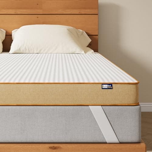 BedStory Surmatelas double en mousse à mémoire de forme de 10,2 cm en mousse de gel rafraîchissant de 10,2 cm, surmatelas double mousse à mémoire de forme, pour les maux de dos avec housse amovible